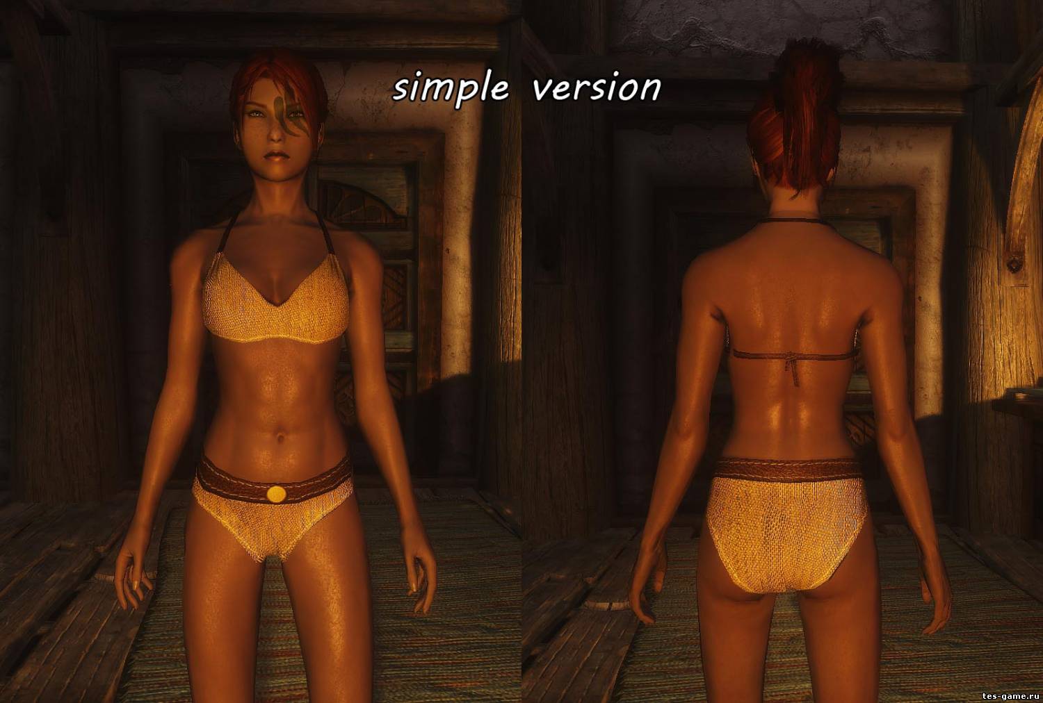 Улучшенное женское нижнее белье для Skyrim в двух вариантах. 