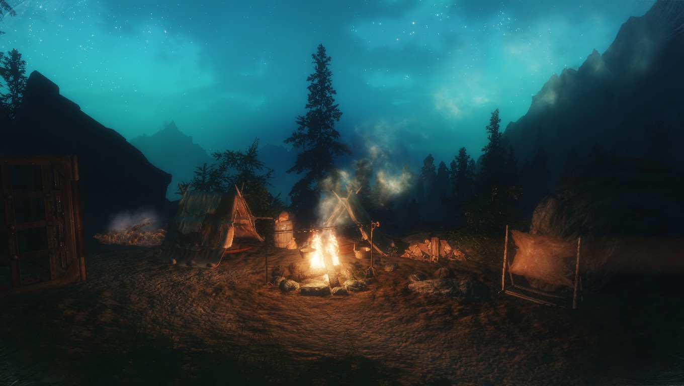 Campfire close to Riften at Night