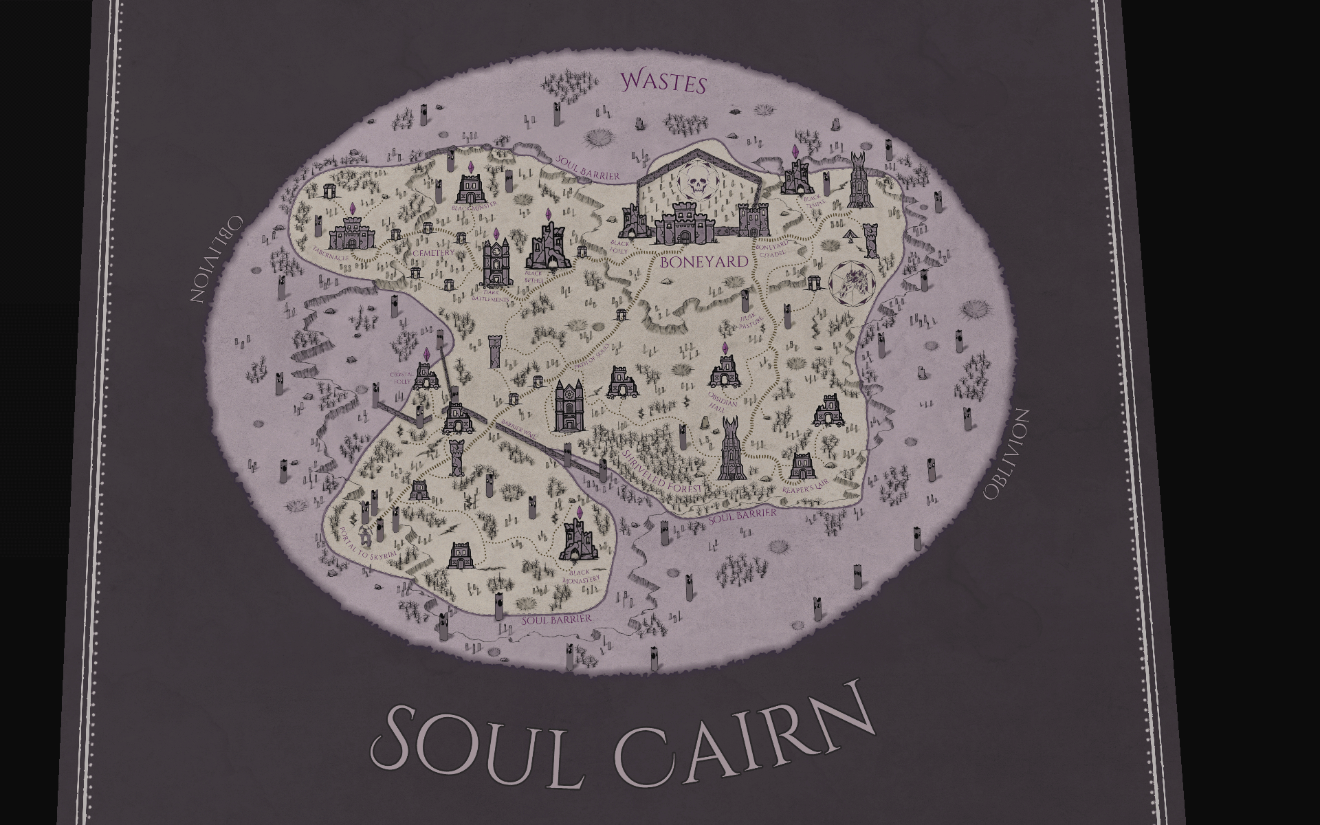Карта души 5. Soul Cairn Map. Skyrim Soul Cairn Map.
